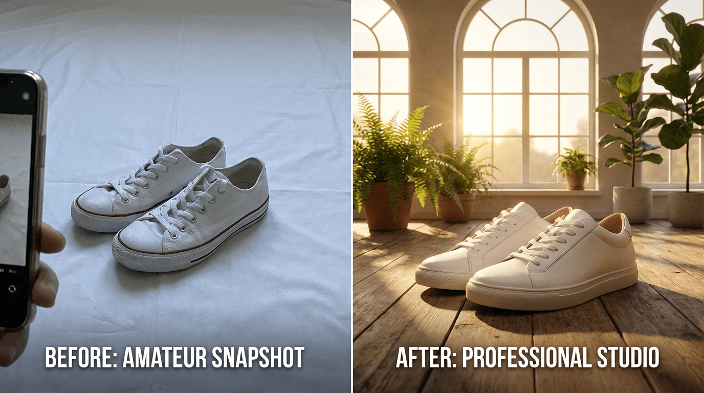 До и после AI обработки товара